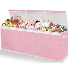 Toy Storage for Girls - Extra Large Kids Toy Box Chest,Collapsible Toy Organizers and Storage for Nursery,Playroom,Office 35.8"x12.6"x16"(Pink)