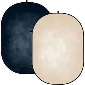 Kate 5x6.5ft Pop up Backdrop Beige Collapsible Photography Backdrops Blue Double Sided Backdrop for Photoshoot