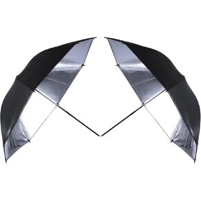 Neewer® 2 PCS 33"/84cm Professional Photography Studio Reflective Lighting Black/Silver Umbrella