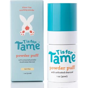 T is for Tame - Baby Powder Mist, Natural Ingredients, Talc-Free Spray with Arrowroot & Charcoal, Mess-Free Application, Vegan & Cruelty-Free, Travel Friendly Size