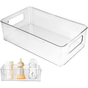 Baby Bottle Organizer Plastic Storage Center for Baby Bottles and Food Jars Baby Bottle Organizer for Cabinet, Perfect Organizer for Kitchen Cabinet, Pantry, Refrigerator, and Countertop（2 pcs）