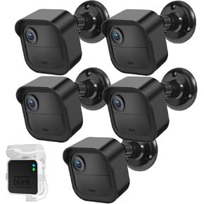 Blink Outdoor Camera Wall Mount Compatible with 3rd & 4th Gen,5 Pack Weatherproof Protective Housing,360 Degree Adjustable Mount with Blink Sync Module 2 Outlet Mount for Blink Camera System (Black)