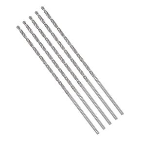 Extra Long Twist Drill Bits, 1.7mm Cutting Diameter 0.07" Shank 3" Length, High-Speed Steel Jobber Bit Set (Applications: for Metal Wood Plastic), 5-Pieces