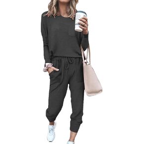 Bofell Tie Dye Two Piece Outfits for Women Loungewear Pj Sets Winter Clothes M