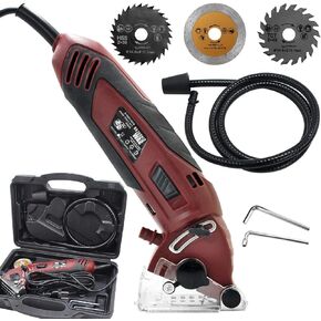Multifunction Mini Circular Saw Machine Set, 400W High Powered Circular Saw Machine, Professional Compact Circular Saw with 3 Carbide Tipped Blade and Tool Box, for Cut Drywall,Tile, Metal in Saudi Arabia
