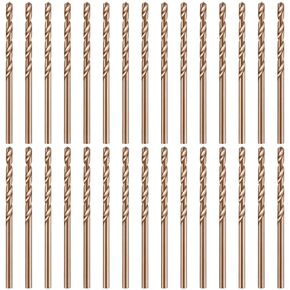 Mudder 30 Pieces 1/8" Drill Bit M35 High Speed Steel Twist Cobalt Drill Bit Set for Hardened Metal Stainless Steel Cast Iron Woodwork Plastic (1/8 Inch)