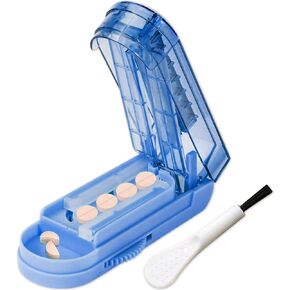 Pill Cutter Splitter for Small and Tiny Pills, Larger Pills. Adjustable Pill Splitter Accurately Cuts Multiple Pills at Once. Sharp Blade with Safety Guard. (Clear)