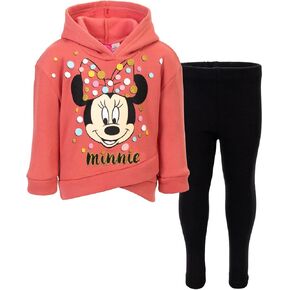 Disney Minnie Mouse Mickey Mouse Pullover Fleece Hoodie and Leggings Outfit Set Infant to Big Kid Sizes (12 Months - 14-16)