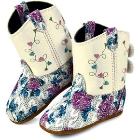 Old West Unisex-Baby Poppets Leather Boots with Velcro Closure
