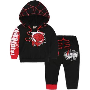 Spider Long Sleeve Pullover Hoodie Sweatshirt Outfits Set 2 Pcs Toddler Kids Baby Boys Pants Clothing Suit