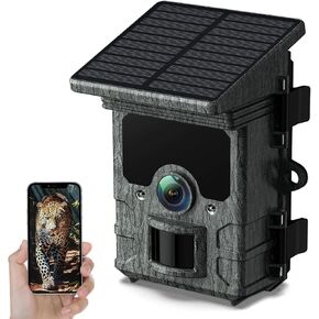 VOOPEAK Solar Trail Camera 4K 30fps - WiFi Bluetooth 46MP,Wildlife Cameras with Night Vision IP66 Waterproof,Game Camera 120 Degree Detection Angle Motion Sensor for Hunting