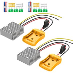 20V to 12V Step Down Converter Compatible with DeWalt 20V Power Wheel Battery Adapter, DC 12V 20A 240W Buck Converter Regulator with 30A Fuse & Wire Terminal