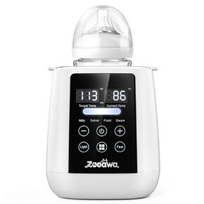 Bottle Warmer, Zooawa Fast Baby Bottle Warmer for All Bottles, 10-in-1 Baby Milk Warmer with IMD LED Display and Smart Temperature Control, Bottle Warmers for Breastmilk and Formula, White