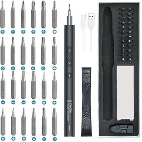 AMIR Electric Screwdriver 28-in-1 Cordless Mini Power Precision Screwdriver Set with 24 Bits, Rechargeable Repair Tool Kit for Phones Watch Laptops