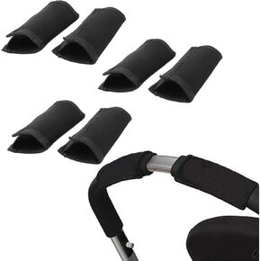 Agatige 3 Pairs Baby Stroller Handle Covers, Universal Removable Pram Handle Sleeve Protector Sleeve Soft Seat Belt Covers for Pushchair Pram