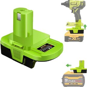 for DeWalt to Ryobi Battery Adapter, Convert for Dewalt to Work for Ryobi 18V P107 P108 Battery Tools, with 5V 2.1A MAX USB Output Port(Adapter Only)