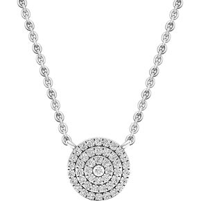 Dazzlingrock Collection 0.25 Carat (ctw) Round Diamond Flower Cluster Ladies Pendant 1/4 CT, 14K White Gold