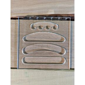 Cutting Board Handle 4 in 1 Router Template. 1/4" Thick 7.2 x 7.2 Precision machined plexiglass
