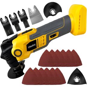 Oscillating Multi-Tool for De-walt 20V Max Battery Quick Blade Change Anti-vibration Cordless Oscillating Tool Kit with Blades,6-Speed,LED Light,4° Oscillation Angle Multitool(Battery Not Included)
