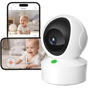 OJR 2K HD Video Baby Monitor with Camera and Audio, 2.4G & 5G WiFi Baby Monitor for Smartphone, One-Touch Calls, Night Vision, Motion Detection/Tracking, 2-Way Audio