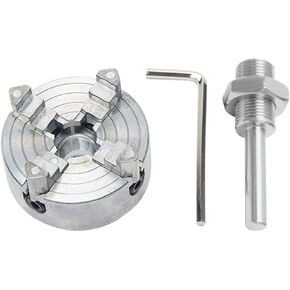 Mini Lathe Chuck Set, 3/4 Jaw Mini Lathe Chuck Self Centering Lathe Chuck Connecting Rod Zinc Alloy Z011 Extension Three Four Jaw Chuck and Connecting Rod Set, Electric Drill Chuck(size:Type C)