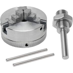 Mini Lathe Chuck Set, 3/4 Jaw Mini Lathe Chuck Self Centering Lathe Chuck Connecting Rod Zinc Alloy Z011 Extension Three Four Jaw Chuck and Connecting Rod Set, Electric Drill Chuck(size:Type B)