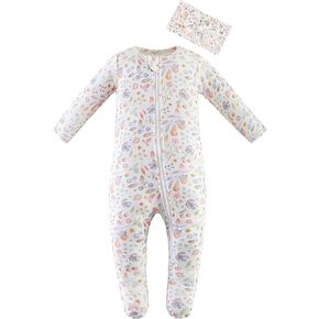 بيجامة أطفال من القطن العضوي من Olivia، ملابس نوم للأولاد والبنات بسحاب أمامي، أكمام طويلة in Kuwait