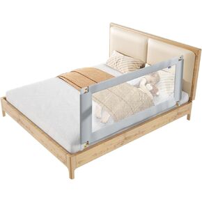 Toddler Bed Guardrail, Liftable Crib Guardrail, Child Bed Safety Guardrail, Toddler Twin Bed Guardrail, Child Bed Safety Guardrail, Full, Queen and King Bed Guardrail (Gray, 59", Single Side)