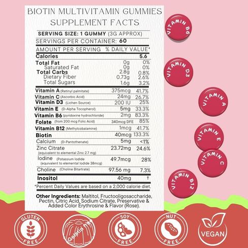 Folic Acid Gummies 300mcg, 60 Count, Supports Building Red Blood Cells, Vitamin B9 Gummies Vegetarian-B9 Vitamin Folic Acid in Saudi Arabia