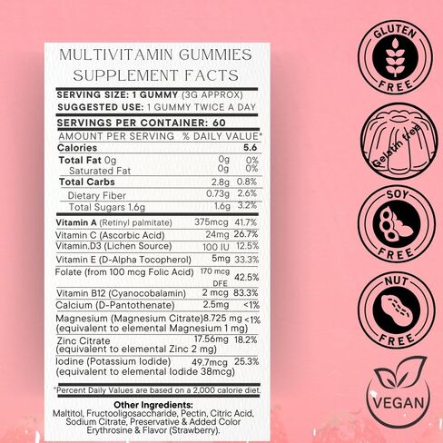 Folic Acid Gummies 300mcg, 60 Count, Supports Building Red Blood Cells, Vitamin B9 Gummies Vegetarian-B9 Vitamin Folic Acid in Saudi Arabia