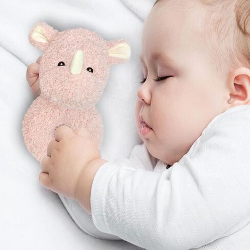 Baby Rhino Soft Rattle Toy, Plush Rhino Infant Shaker Rattle Easy-Grasp Stuffed Animal Toy, Gifts for Newborns Babies Toddlers Boys Girls, Gray, 6 Inches in Kuwait