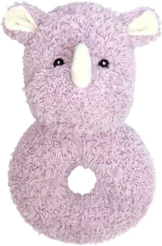 Baby Rhino Soft Rattle Toy, Plush Rhino Infant Shaker Rattle Easy-Grasp Stuffed Animal Toy, Gifts for Newborns Babies Toddlers Boys Girls, Gray, 6 Inches in Kuwait