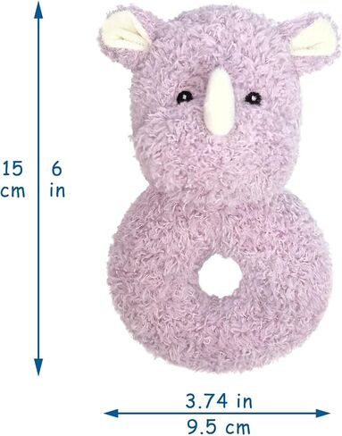 Baby Rhino Soft Rattle Toy, Plush Rhino Infant Shaker Rattle Easy-Grasp Stuffed Animal Toy, Gifts for Newborns Babies Toddlers Boys Girls, Gray, 6 Inches in Kuwait