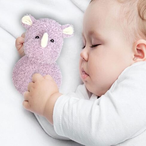 Baby Rhino Soft Rattle Toy, Plush Rhino Infant Shaker Rattle Easy-Grasp Stuffed Animal Toy, Gifts for Newborns Babies Toddlers Boys Girls, Gray, 6 Inches in Kuwait