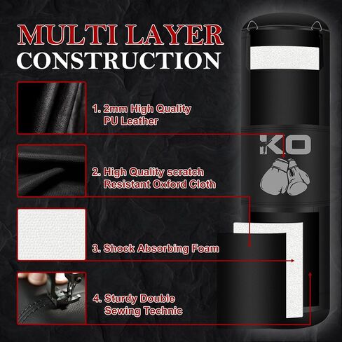 Hanging Sandbag, 4FT Punching Bag for Adults, 9-in-1 Unfilled Heavy Punching Bag, Boxing Bag with 12OZ Gloves in Saudi Arabia