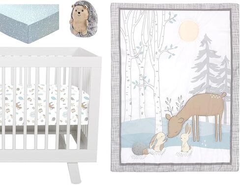 مجموعة مفروشات سرير الأطفال المكونة من 4 قطع من Sammy & Lou Tiara Princess للفتيات، تتضمن لحافًا وملاءة سرير مناسبة وتنورة سرير ولعبة قطيفة in Kuwait