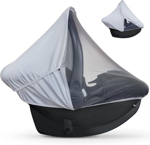 liuliuby 2-in-1 Baby Car Seat Cover for Baby Carseat Cover | Car Seat Sun Shade Cover & Mosquito Net for Infant | Baby Boy Car Seat Cover Baby | Breathable Car Seat Canopy Covers for Unisex (Gray) in Saudi Arabia