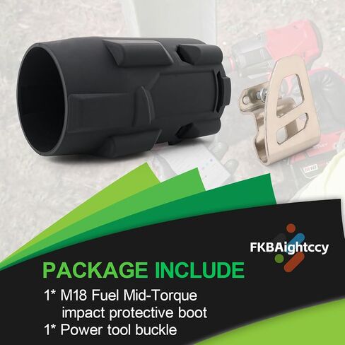 49-16-2960 Protective Boot Compatible with Milwaukee M18 Fuel Mid-Torque Impact Wrench Rubber Protective Boot for Milwaukee 2960-20 2962-20 2962P-20 Assembly Accessories Part in Kuwait