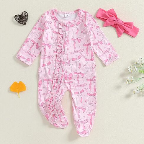 Afunbaby Coming Home Outfit Girl Ruffle Romper Zipper Onesie Jumpsuit Daisy Preemie Hospital Clothes in Kuwait