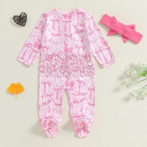 Afunbaby Coming Home Outfit Girl Ruffle Romper Zipper Onesie Jumpsuit Daisy Preemie Hospital Clothes in Kuwait