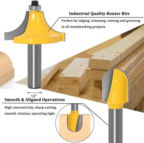 TAIWAIN 1/2" Shank Router Bit 41 PCS Frame Crown Mitered Door & Drawer Panel Molding Set, Woodworking Milling Cutters, Miter Wood Cabinet Cutter for Doors, Tables, Shelves(GH-F06) in Saudi Arabia
