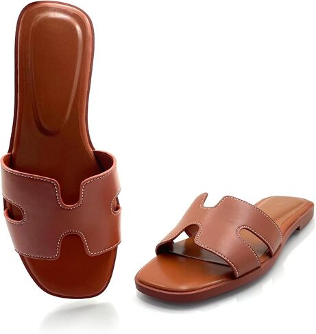 Womens Flat Sandals,Anti slip fashion sandals,Flat Slide Sandals for women,Comfy Style,women's gift, for vacation, sightseeing, and shopping in Saudi Arabia