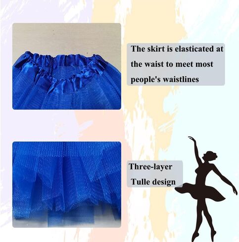 Girl Tutu Skirt, 3-Layer Tulle Princess Ballet Dress Baby Skirt Dress Up Princess Dance Party for 3-10 Years Old in Saudi Arabia