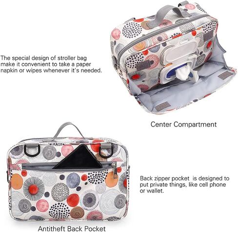 MOMIGO Baby Diaper Caddy Bag - Diaper Caddy Tote Baby Stroller Bag Nursery Storage Bin for Diapers, Wipes & Toys Mini Diaper Bag for Outdoor (Circular) in Kuwait