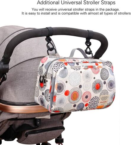 MOMIGO Baby Diaper Caddy Bag - Diaper Caddy Tote Baby Stroller Bag Nursery Storage Bin for Diapers, Wipes & Toys Mini Diaper Bag for Outdoor (Circular) in Kuwait