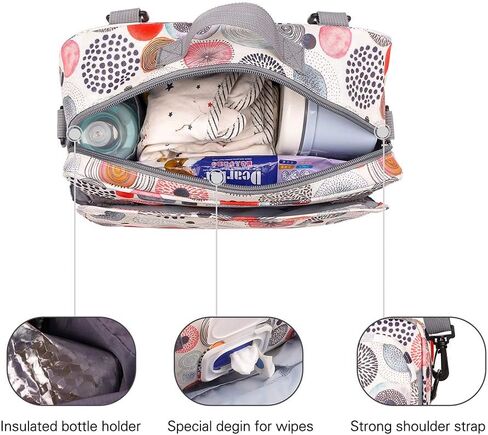 MOMIGO Baby Diaper Caddy Bag - Diaper Caddy Tote Baby Stroller Bag Nursery Storage Bin for Diapers, Wipes & Toys Mini Diaper Bag for Outdoor (Circular) in Kuwait