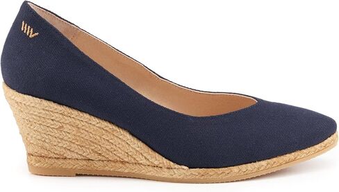 VISCATA Roses Espadrille Canvas Wedges Spain Handmade 2 ½" Heel Woman Wedge Pumps with Organic Cotton Canvas and 100% Natural Jute Midsole for All Occasions: Casual, Work, Party in Kuwait