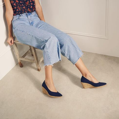 VISCATA Roses Espadrille Canvas Wedges Spain Handmade 2 ½" Heel Woman Wedge Pumps with Organic Cotton Canvas and 100% Natural Jute Midsole for All Occasions: Casual, Work, Party in Kuwait