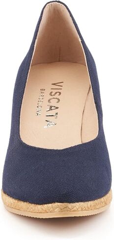 VISCATA Roses Espadrille Canvas Wedges Spain Handmade 2 ½" Heel Woman Wedge Pumps with Organic Cotton Canvas and 100% Natural Jute Midsole for All Occasions: Casual, Work, Party in Kuwait