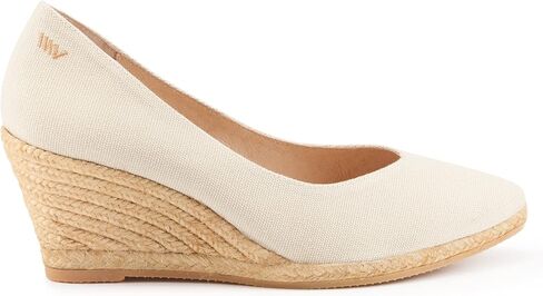 VISCATA Roses Espadrille Canvas Wedges Spain Handmade 2 ½" Heel Woman Wedge Pumps with Organic Cotton Canvas and 100% Natural Jute Midsole for All Occasions: Casual, Work, Party in Kuwait